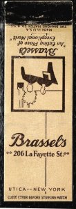 Utica NY - Brassels -  matchbook cover