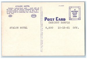 c1950's Avalon Motel Chairs Sellersburg Indiana IN US Highway 31 Postcard