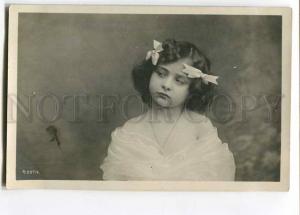 257755 NUDE Chrming GIRL bow knot FAIRY Vintage PHOTO PC