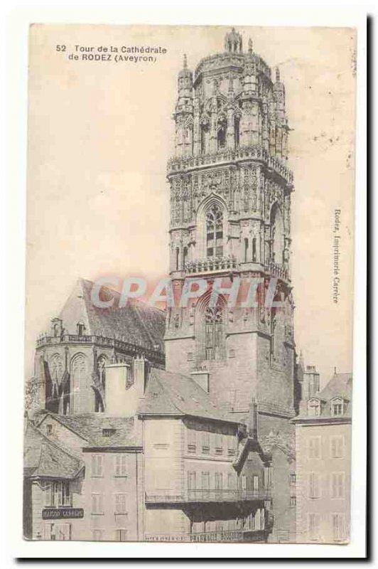 Rodez Old Postcard Tower of the Cathedral of Rodez