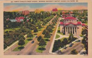 Maryland Baltimore North Charles Street Showing University Baptist Church