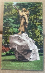 UNUSED MINI 2 X2.5 POSTCARD SACAJAWEA - THE BIRD WOMAN - GUIDE OF LEWIS & CLARK