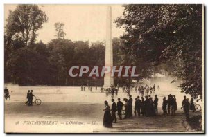 Fontainebleau Postcard Old L & # 39obelisque (cyclists bike)