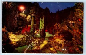 VICTORIA Butchart Gardens at night B.C. CANADA Postcard