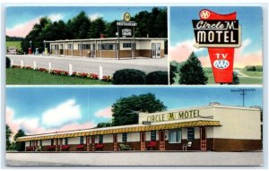 GREENSBORO, NC  ~ Roadside CIRCLE M MOTEL & RESTAURANT c1950s  Postcard