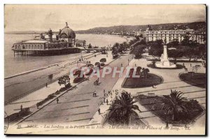 Nice Old Postcard Gardens and the palace of the pier
