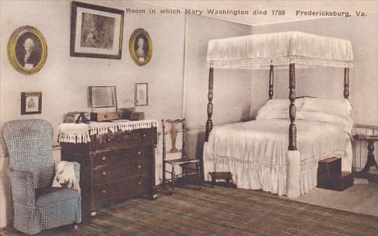 Room In Which Mary Washington Died 1789 Fredericksburg Virginia Albertype