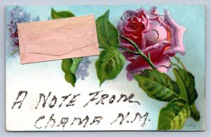 J86/ Chama New Mexico Postcard c1910 Glitter Greetings from Chama 323