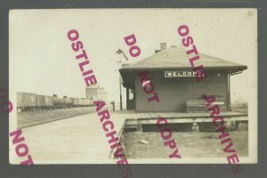 Welcome MINNESOTA RPPC 1910 DEPOT TRAIN STATION nr Fairmont Sherburn CNW RR C&NW