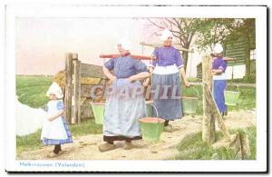 Old Postcard Netherlands Melvrouwen Voldendam Holland Folklore Costume