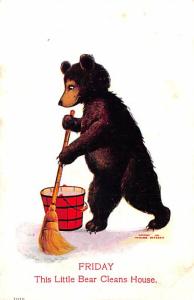 Artist Bernhardt Wall, American Post Card Busy Bear #79 Bear Unused bottom e...