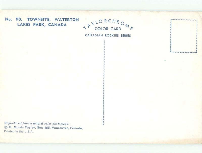 Unused Pre-1980 PARK SCENE Waterton Park - Near Lethbridge Alberta AB c7331