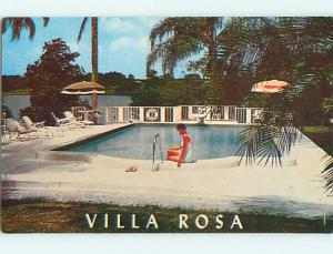 Unused Pre-1980 BATHING BEAUTY AT VILLA ROSA MOTEL Winter Haven FL u6319@