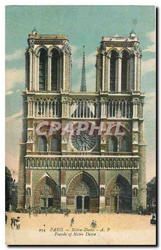 Old Postcard Paris Notre Dame