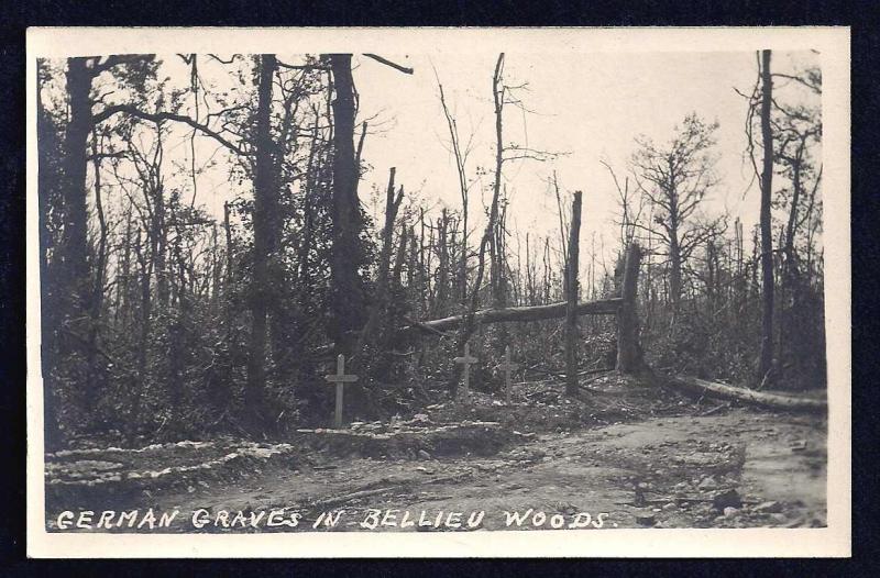 German Graves in Bellieu Woods RPPC unused c1915-1918