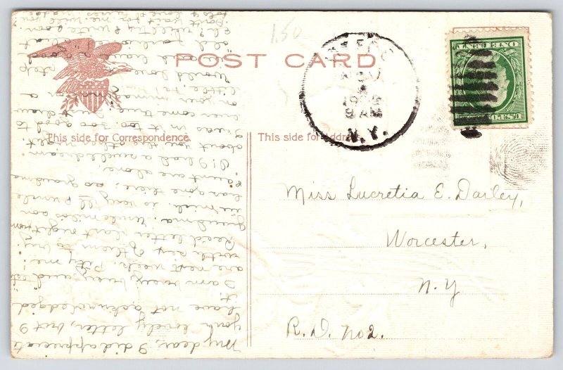 Patriotic Thanksgiving Fantasy~Dressed Eagle~Flag Dinner Table~Poppies~P Sander