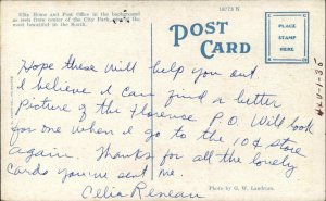 Florence Alabama AL Elks Club Post Office Fraternal c1920s-30s Postcard