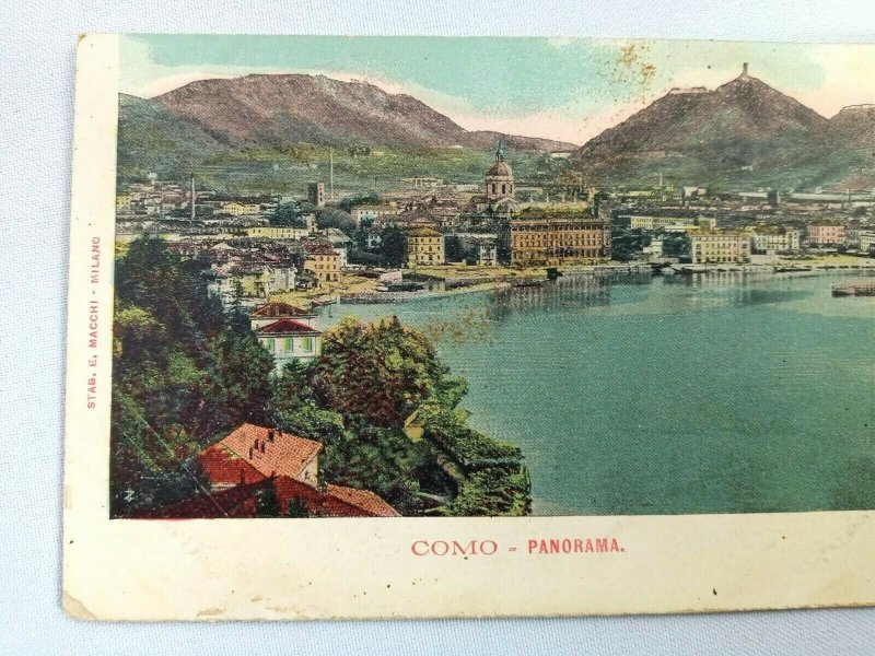 Vintage Postcard Como Panorama Milano Italy Town and Water Scene