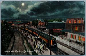 ROCKAWAY NY HAMMEL'S RAILROAD STATION ANTIQUE POSTCARD railway depot