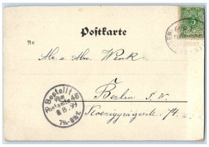 1899 Schloss Greetings from Neuhof (Kr. Teltow) Fulda Hesse Germany Postcard