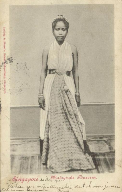 straits settlements, SINGAPORE, Beautiful Malayan Girl Dancer (1902)