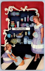 K26/ Interesting Postcard Chrome Tupperware Advertisement Woman 371