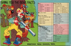 Giving You The Bear Facts Greetings from Dickson TN Postcard PC221