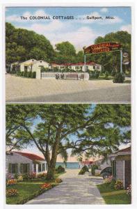 Colonial Cottages Motel Gulfport Mississippi postcard