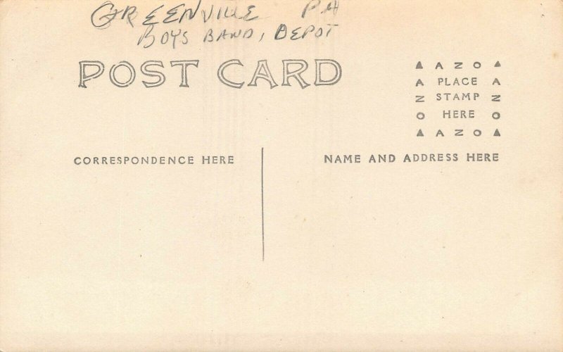 LPS17 GREENVILLE Pennsylvania Boys Band, Train Depot RPPC