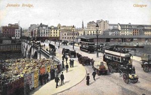 Jamaica Bridge Trams Wagons Glasgow Scotland UK 1910c postcard