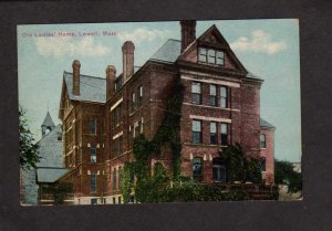 MA Old Ladies Home House Lowell Massachusetts Postcard Mass