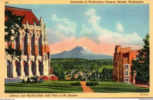Washington Seattle Library and Physics Hall University Of Washington Campus C...