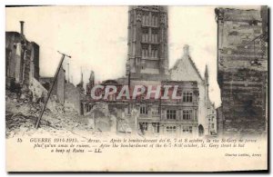 Postcard Old Army War 1914 1915 Arras after the bombing of the 6 October 7 an...