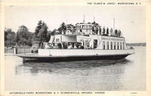 J29/ Morristown New York Postcard c1930 Elmer W Jones Ferry Boat Canada 198