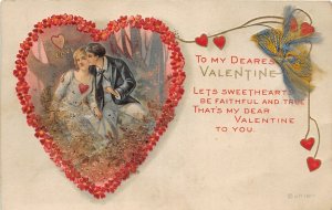 H78/ Valentine's Day Love Holiday Postcard c1910 Love Glitter 217