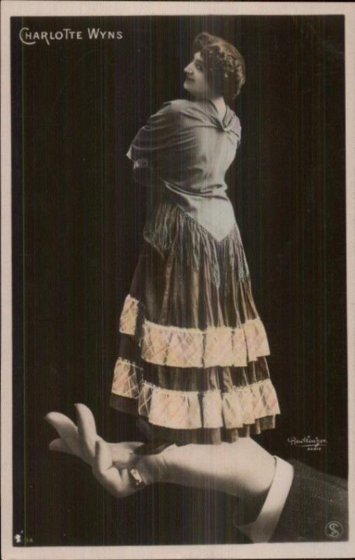 Opera Singer Charlotte Wyns on Man's Hand Tinted RPPC Trick Photography