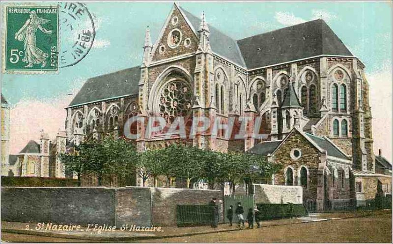 Postcard Old St Nazaire Church