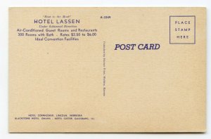 Postcard Hotel Lassen Wichita Kansas Under Schimmel Direction Standard View Card