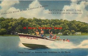 Advertising Linen Postcard, Patterson Boat Line, Rockaway Beach, Taneycomo MO