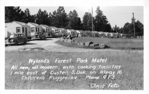 H71/ Custer South Dakota Postcard RPPC 50s Wyland's Forest Park Motel 120