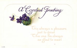 Vintage Postcard A Cordial Greeting To The One's I'm Always So Glad To Meet