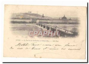 Lyon Old Postcard Bridge of the Guillotiere and & # 39hotel God (precursor map)
