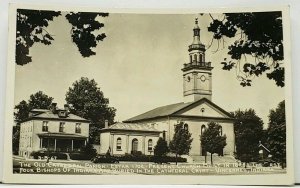 Vincennes Indiana The Old Cathedral Parrish Est 1702 RPPC Real Photo Postcard J3