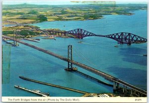 Postcard - The Forth Bridges from the air - United Kingdom
