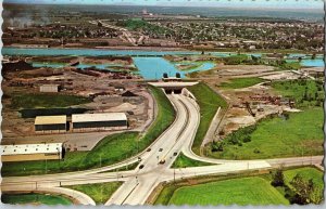 Postcard ON A Bird's Eye View of the Thorold Tunnel Welland Canal 1970s K70