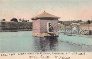 AMSTERDAM NY~GATE HOUSE CITY RESERVOIR~1906 SCHOEFFLERS BOOK STORE PHOTO POSTCRD