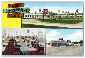 c1940's Florida Motor Court Hotel Exterior Tallahassee Florida FL Trees Postcard