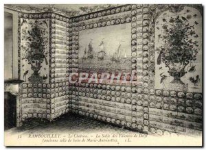 Old Postcard Rambouillet Chateau fainces the hall of Delft Old bathroom Marie...