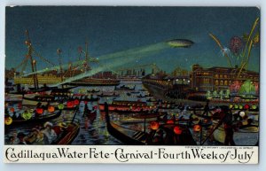 c1910's Cadillaque WaterFete Carnival Fourth Week Of July Antique Postcard