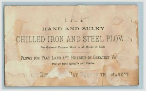 1880s Wiard Plow Co. Hand & Sulky Lady & Man Dinner Table With Plow #5L